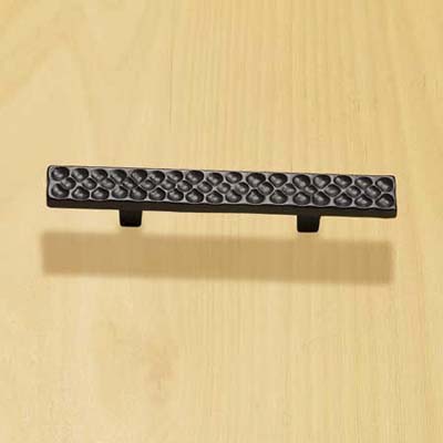 recycled aluminum bar pull with oil-rubbed bronze finish with a dimpled design for cabinets and drawers