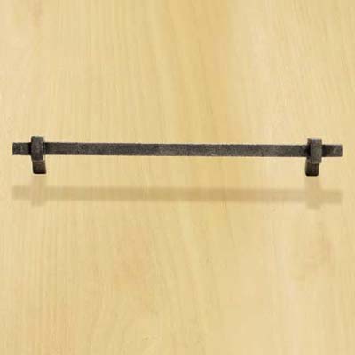 cast iron bar pull with a silvery finish for cabinets and drawers