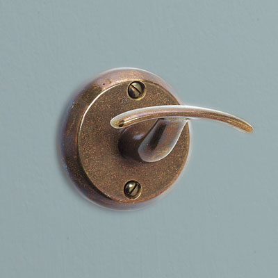 a dark patina recycled bronze bath hook from Rocky Mountain Hardware