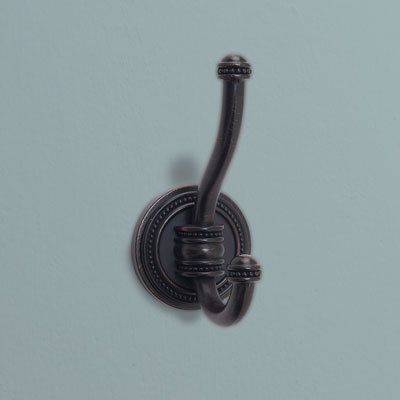 a zinc bath hook from Franklin Brass with a Venetian bronze finish
