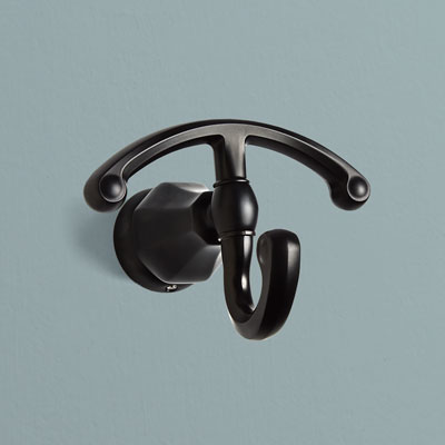a zinc bath hook from American Standard with a blackened bronze finish