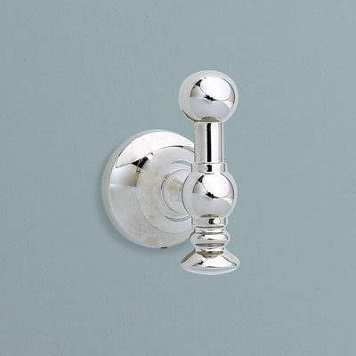 an Art Nouveau-style bath hook from Restoration Hardware with polished nickel finish