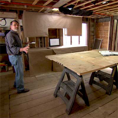 this old house master carpenter Norm Abram in the auburndale kitchen during remodel