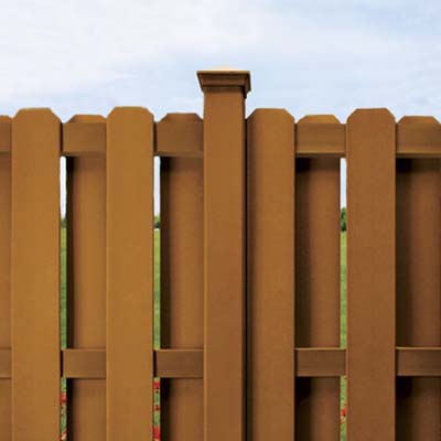 example of a fence built with wood composite