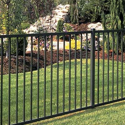 example of a fence built with ornamental materials
