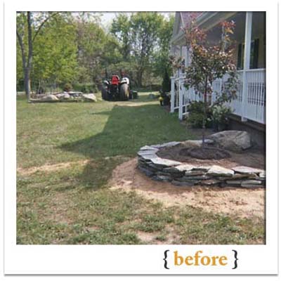 view of reader's new tractor purchased to help to build the pond