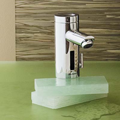 Optima’s sleek Solis faucet operates on solar power