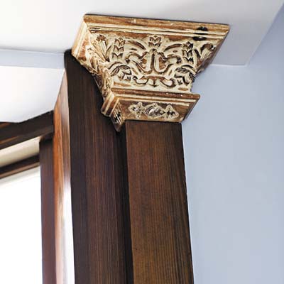 salvaged column in Key Largo eco-friendly house