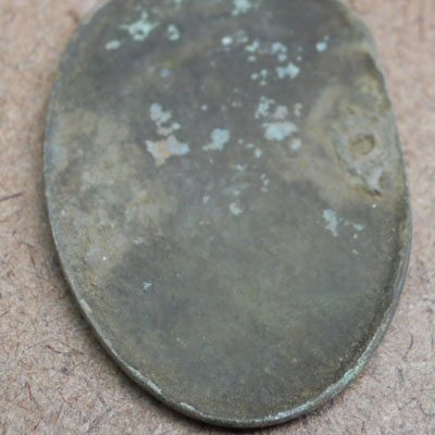 Brooch back found at the Titlow family home in Bedford, Massachusetts 