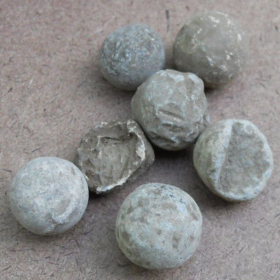 Musket balls found at the Titlow family home in Bedford, Massachusetts 