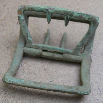 Shoe buckle found at the Titlow family home in Bedford, Massachusetts 