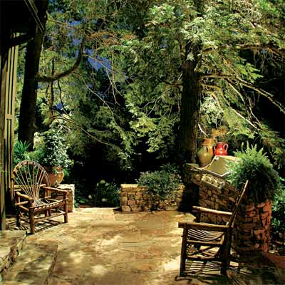 party ready patio example of exterior landscape lighting