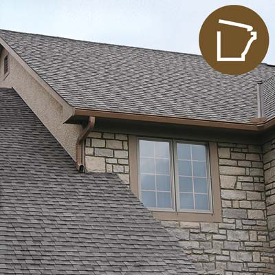 K-Guard aluminum leaf barrier on a house with stone veneer siding
