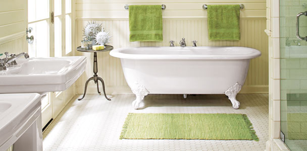 remodeled bathroom with claw foot tub