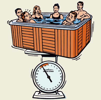 illustration of deck hot tub