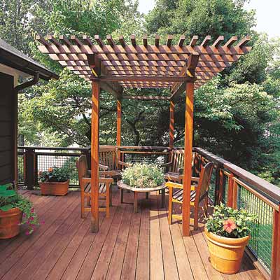 deck design for a sunny spot
