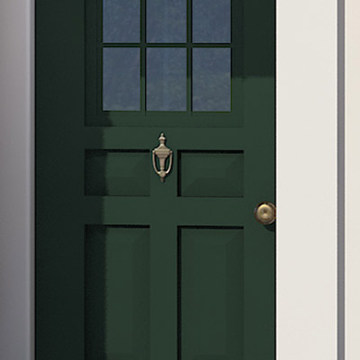 Exterior door hardware of colonial home after photoshop redo