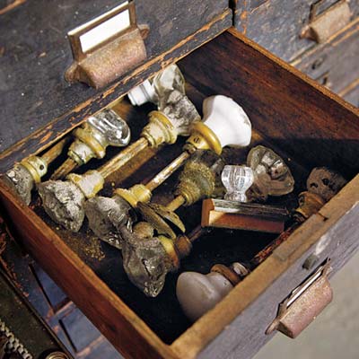 salvaged door knobs