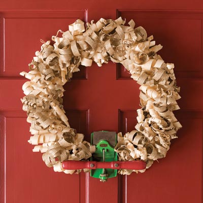 wreath made of wood shavings