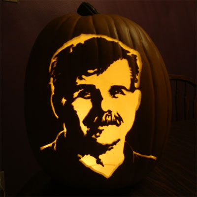 Tom Silva carved into a pumpkin