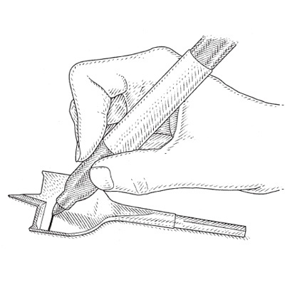 illustration of drilling pilot hole