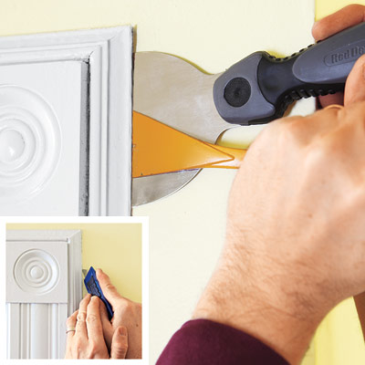 man salvaging molding
