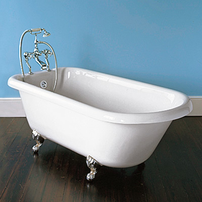 white enameled cast iron tub