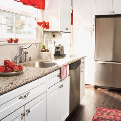 Kitchen and laundry of this bungalow after remodel