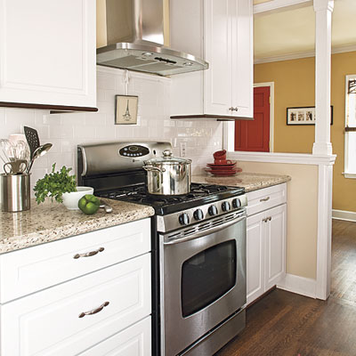 Kitchen and dining room of this bungalow after remodel
