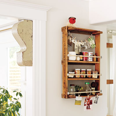 Wire-bottomed seedling tray decorates the new MIller Pelaez kitchen