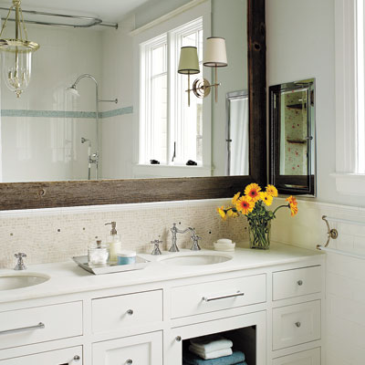 Remodeled second floor bathroom of the Miller Pelaez home