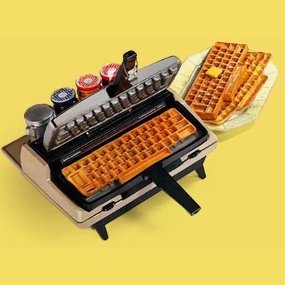 Chris Dimino’s Corona-Matic Waffle Maker made from an old Corona typewriter
