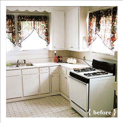 dreary kitchen before 935 dollar makeover 