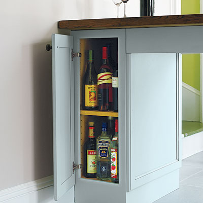 Nicolussi kitchen drink station and storage space