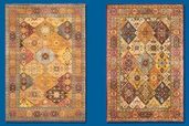 2 types of oriental rugs, both from a Persian design, one handmade, the other factory made