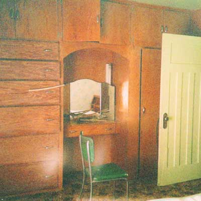 Reader's built-in desk unit before the remodel