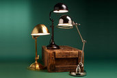 three pharmacy lamps