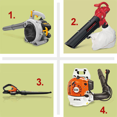 composite of four types of leaf blower for review