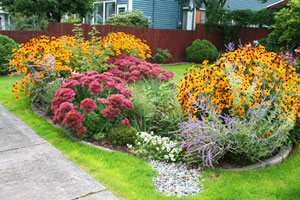 Completed rain garden irrigation system