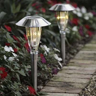 solar-powered walkway torches from Hammacher-Schlemmer