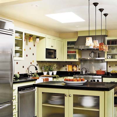 KITCHEN REMODEL WITH NEW PENDANT LIGHTS, NEW TILE BACKSPLASH AND STAINLESS STEEL APPLIANCES