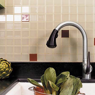 tiles on the sink wall