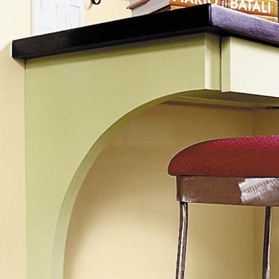 under the desk area