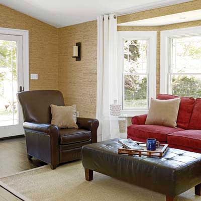 after photo of renovated family room in Cape Cod remodel 