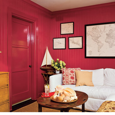 monochromatic room adds drama and elegance to this living area
