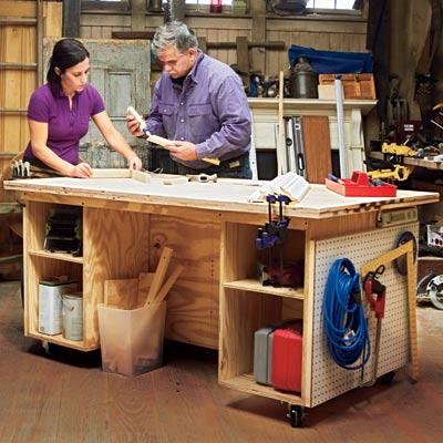 combo tool bench storage and work surface