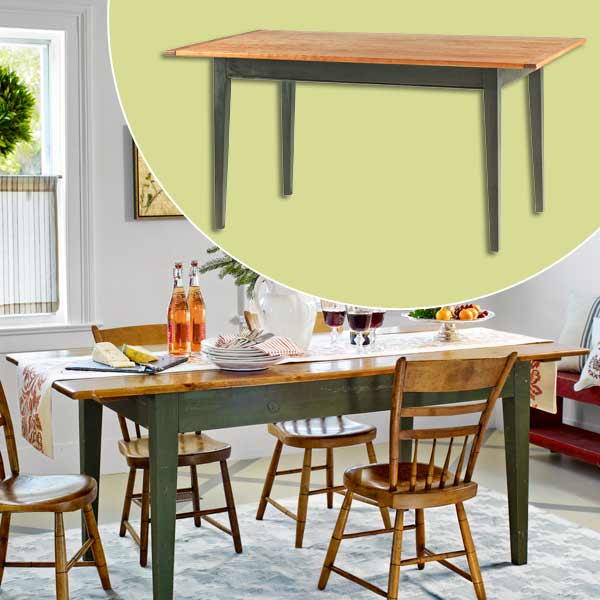 get this look festive farmhouse dining room with vintage-look farm table