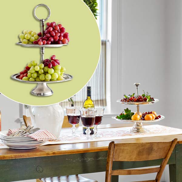 get this look festive farmhouse dining room with pewter server 