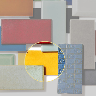 ceramic subway tile in yellow gloss