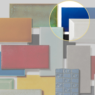 ceramic subway tile in deep blue gloss